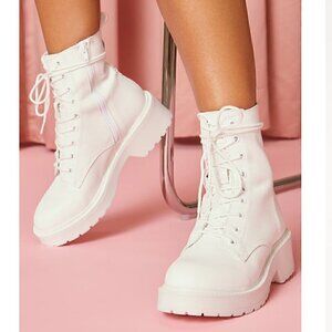 Steve Madden Tornado Combat Boot in White